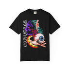 Graphic T‑Shirt - Surreal Eyeball & Snake Art with "OLDVSBAS" Text by Printify