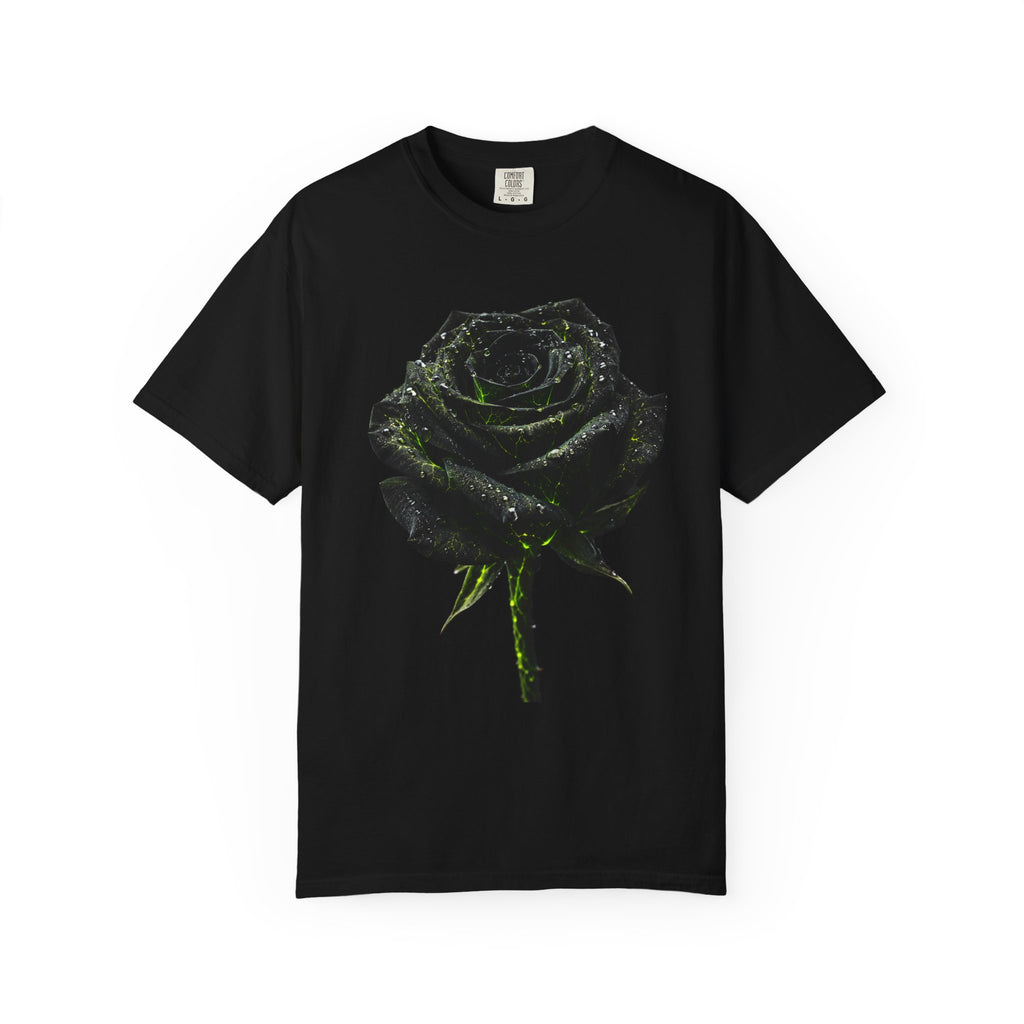 Black Rose Graphic T-Shirt - Gothic Floral Tee by Printify
