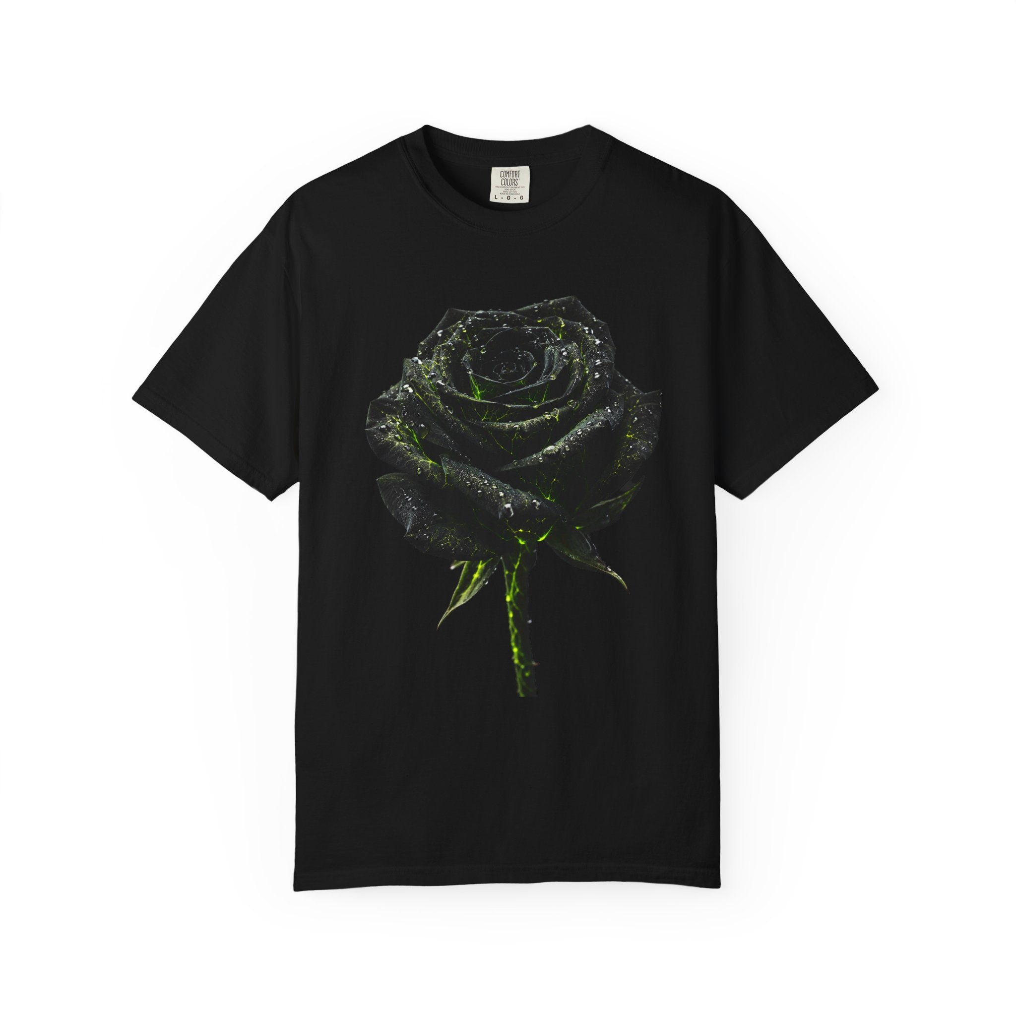 Black Rose Graphic T-Shirt - Gothic Floral Tee by Printify