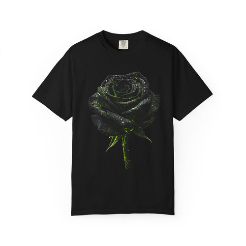 Black Rose Graphic T-Shirt - Gothic Floral Tee by Printify