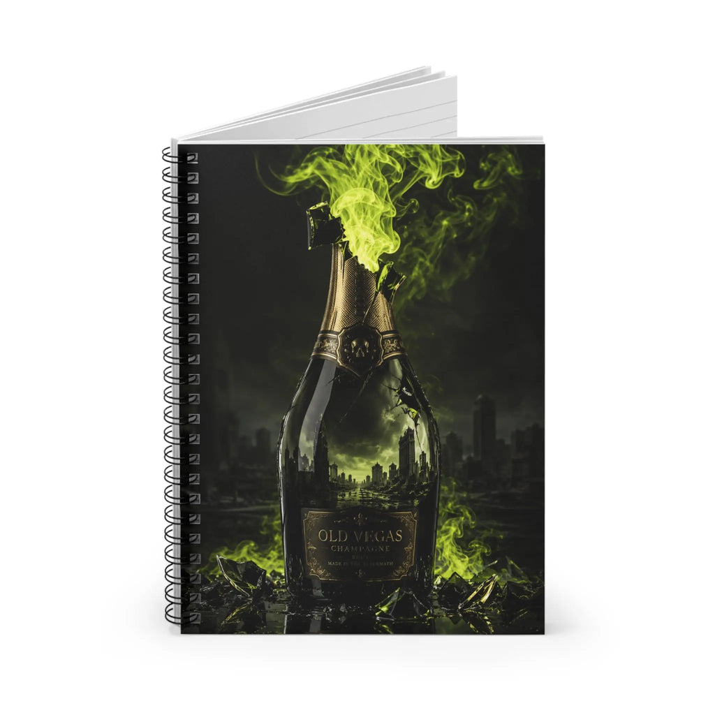 Toxic Champagne Spiral Notebook - Acid Green Smoke Ruled Journal by Printify