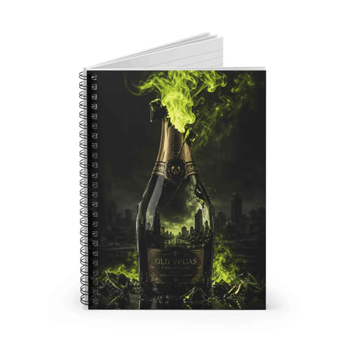 Toxic Champagne ruled spiral notebook product view by OLD VEGAS