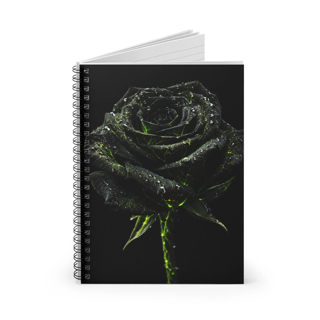 Black Rose Spiral Notebook - Gothic Floral Journal by Printify