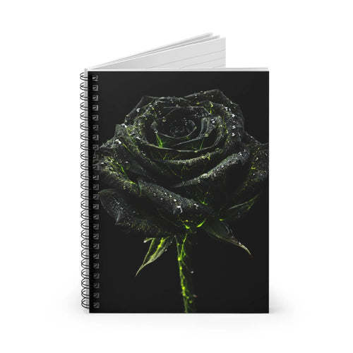 Black Rose Spiral Notebook - Gothic Floral Journal by Printify