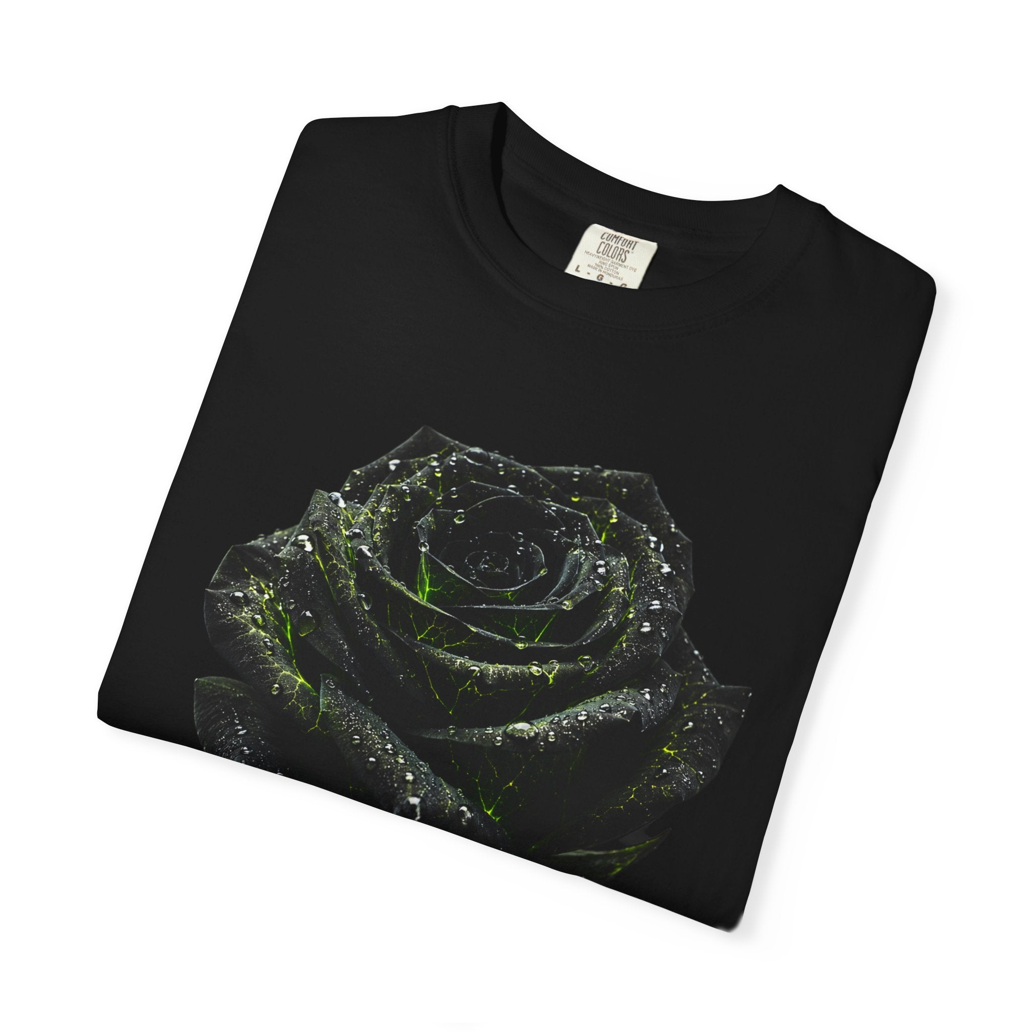 Black Rose Graphic T-Shirt - Gothic Floral Tee by Printify