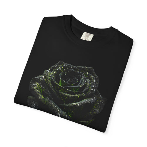 Black Rose Graphic T-Shirt - Gothic Floral Tee by Printify