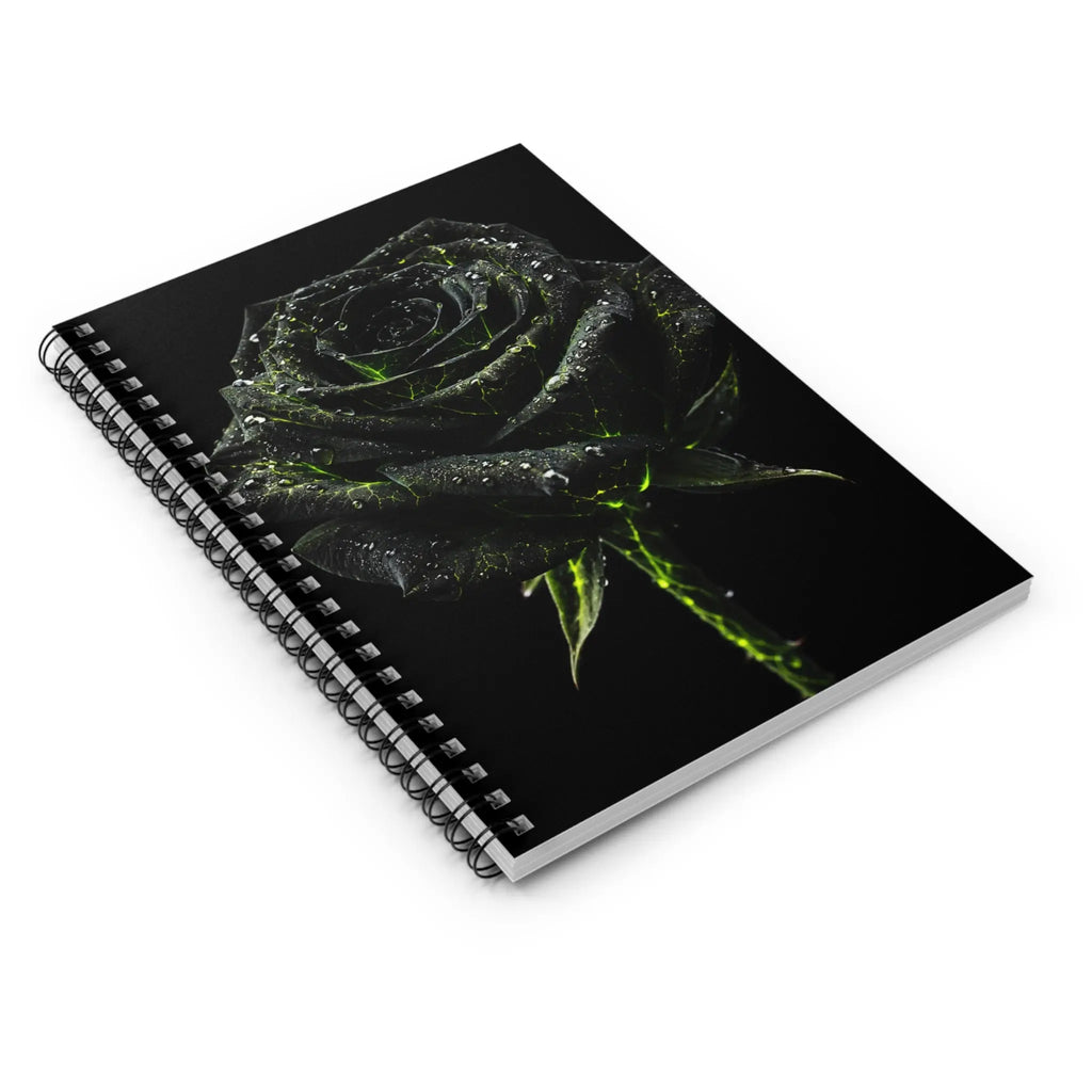 Black Rose Spiral Notebook - Gothic Floral Journal by Printify