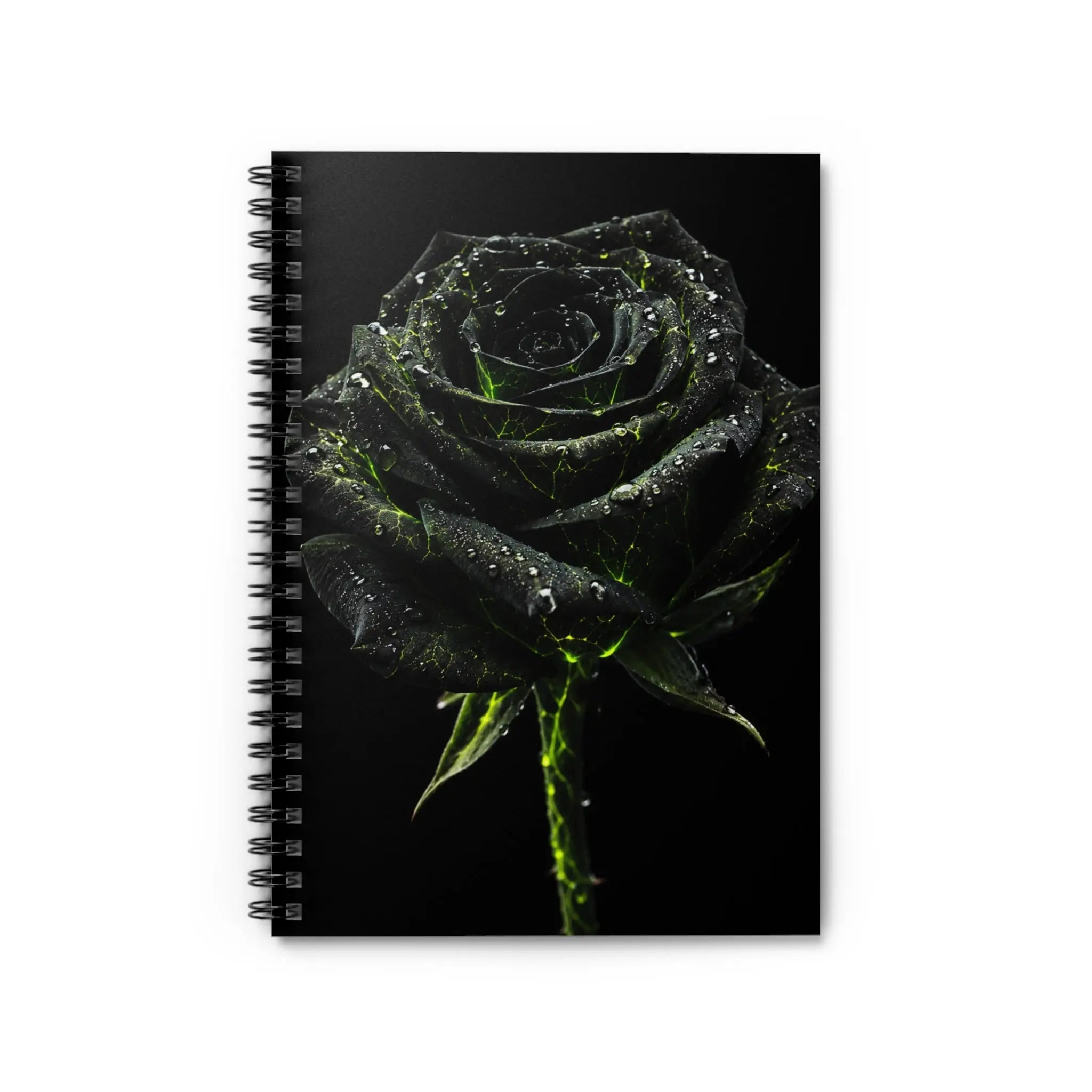 Black Rose Spiral Notebook - Gothic Floral Journal by Printify