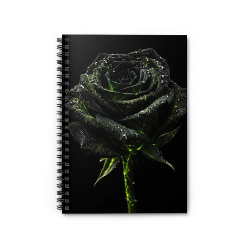 Black Rose Spiral Notebook - Gothic Floral Journal by Printify