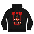 The Dark Master two-sided hoodie with DON'T PLAY SAFE artwork by OLD VEGAS