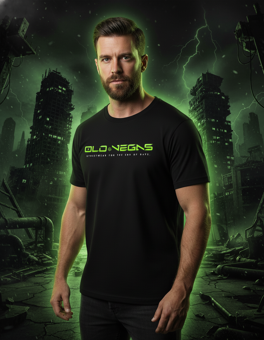 Old Vegas Neon Logo T Shirt - Retro Vegas Graphic Tee by Printify