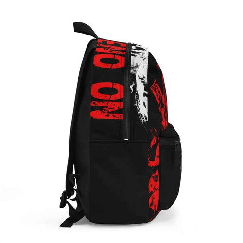 Trust No One backpack with NO ONE IS COMING survival artwork