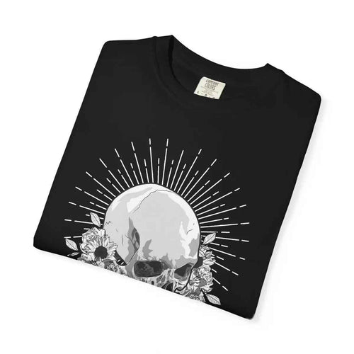 Floral Skull graphic tee with skull and floral artwork by OLD VEGAS