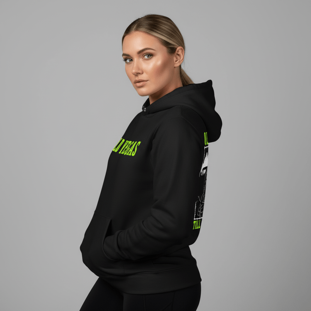 TILL THE END Hoodie – Neon Bone Edition - OLD VEGAS