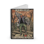 UFO-Head Warrior Spiral Notebook - Crashed UFO Illustration, Ruled Journal by Printify