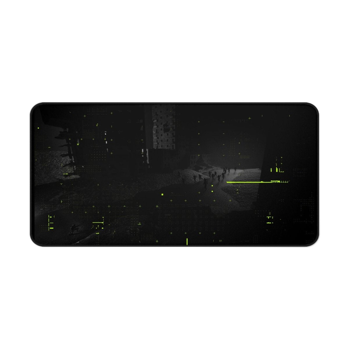 Zombie Apocalypse Desk Mat - Soldier Aiming in Ruined City - OLD VEGAS